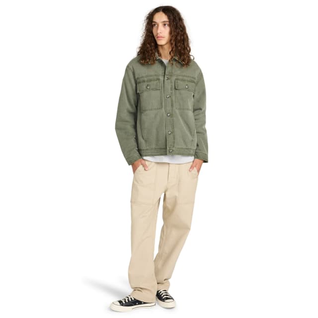 Detalle de Element Chaqueta de hombre Trucker Canvas Element en lona con algodón reciclado