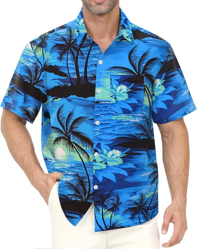 Thumbnail 6 de Gavliuu men’s Hawaiian button-down floral shirt (short sleeves)
