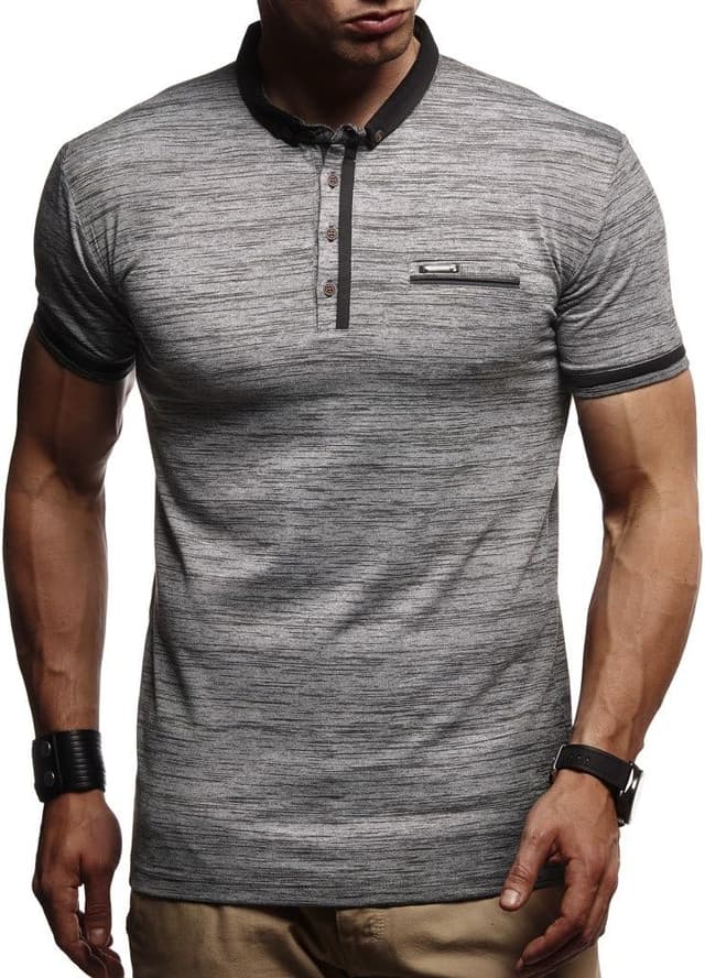 Detalle de Leif Nelson polo da uomo a maniche corte: t-shirt polo casual moderna