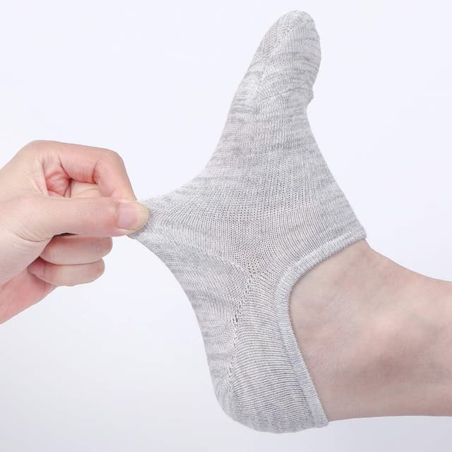 Detalle de Toes Home Sneaker-Socken im 8er-Set als No-Show Füßlinge (Bambus, rutschfest) – Damen & Herren