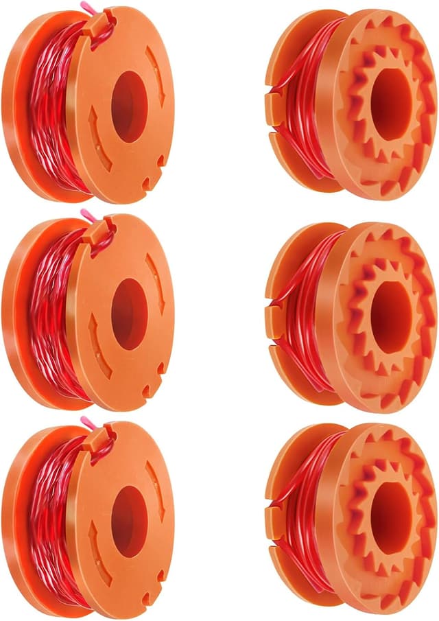 Detalle de Odashen 6-piece strimmer spool replacement for Worx WX150 and select McGregor models (tool-free coil change)