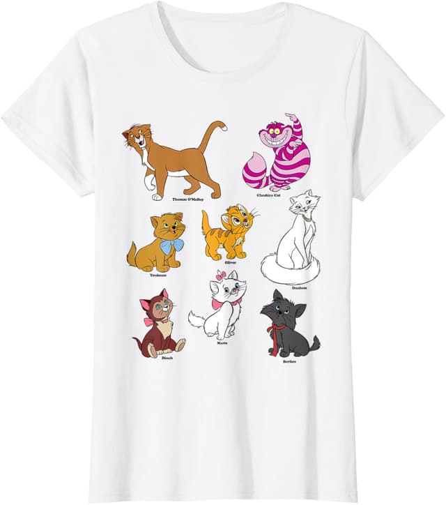 Detalle de Maglietta Disney Mickey e i suoi amici “Cats Portraits”