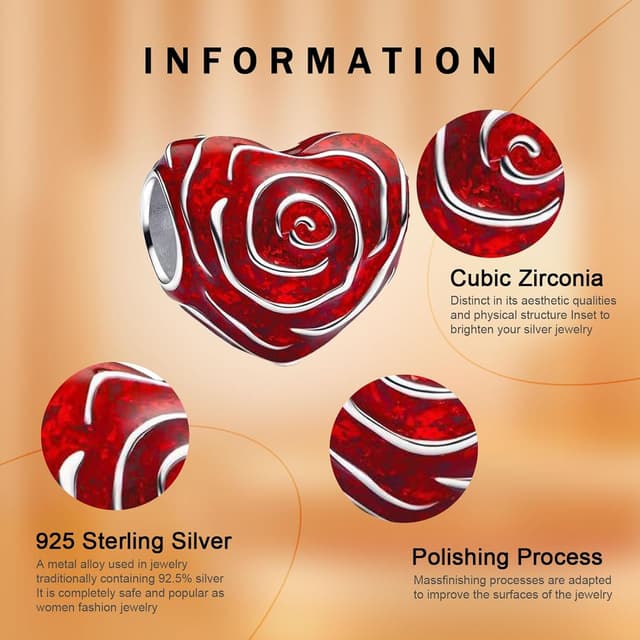 Detalle 2 de 925 Sterling Silber Charm Love