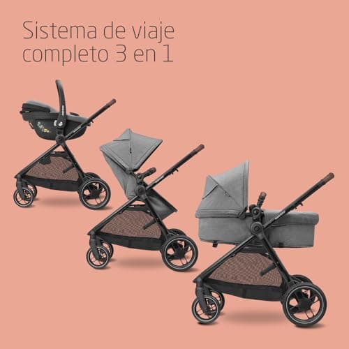 Detalle 2 de Maxi-Cosi Zelia S Trio cochecito bebé 3 piezas (0-4 años, hasta 22 kg) con CabrioFix i-Size, plegable y reclinable en gris