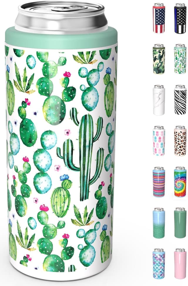 Detalle de TILUCK Skinny Can Cooler (Double-Walled Stainless Steel) for Slim 12 oz Beer & Hard Seltzer Cans