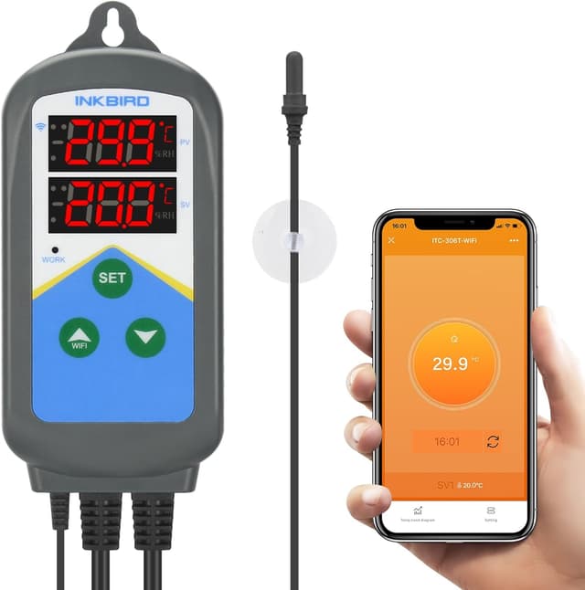 Imagen de Inkbird ITC-306T Wi‑Fi aquarium thermostat with dual cycle en OfertitasTOP