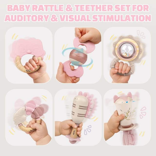 Thumbnail 5 de Baby Girl Baby Toys 10pcs rattles set