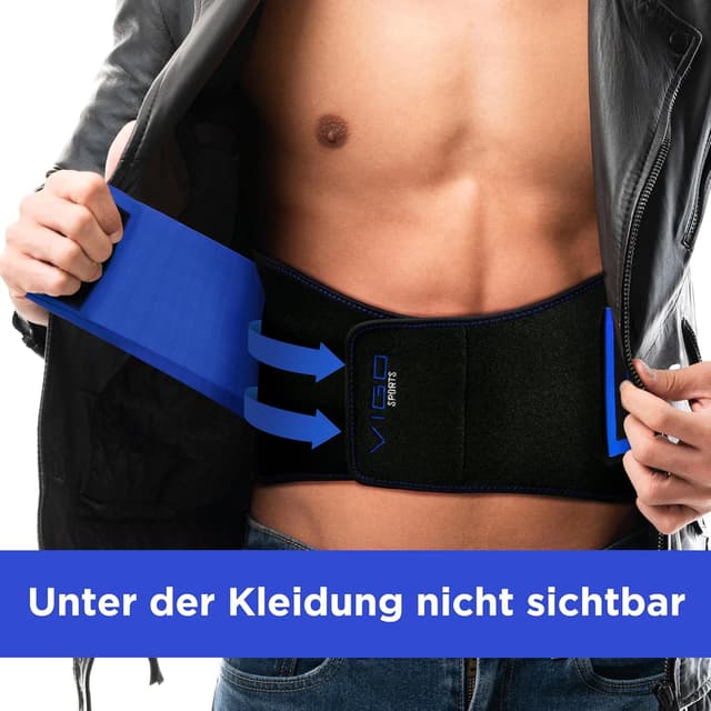 Detalle 2 de VIGO SPORTS Rückenbandage mit waschmaschinenfestem Lendenwirbelstütz-Gürtel (Anti-Schweiß) für Herren & Damen