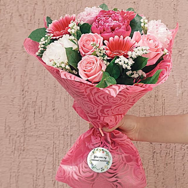 Detalle de AiQInu selbstklebende Etiketten (200 Stück, 5 cm rund) zum Beschriften mit 4 Blumendesigns