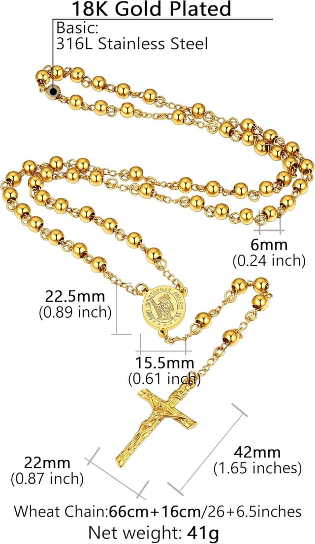 Detalle 2 de Supcare Rosario 66 cm collana religiosa