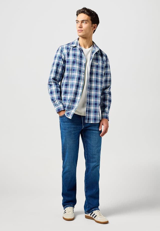 Detalle de Wrangler Texas Jeans Verdant Tone en coton avec stretch moyen (36W x 30L) pour homme