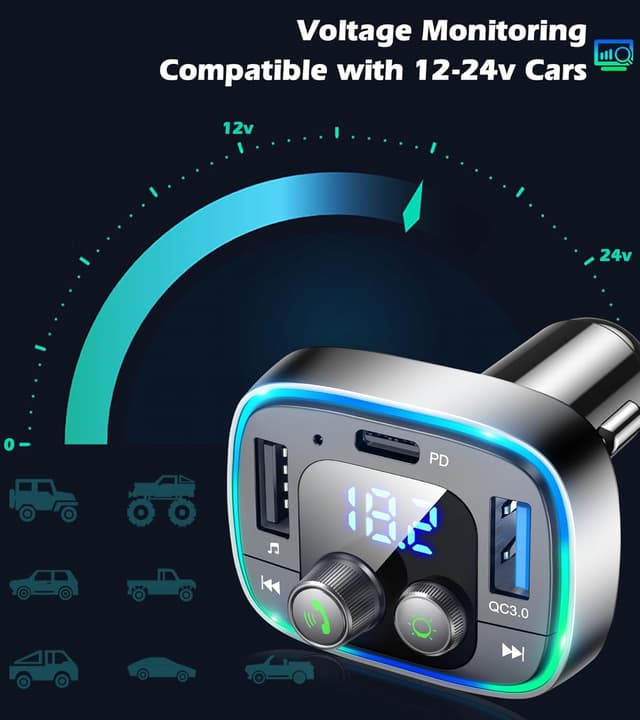 Thumbnail 6 de LIHAN USB C Bluetooth 5.4 Car Adapter — FM Transmitter