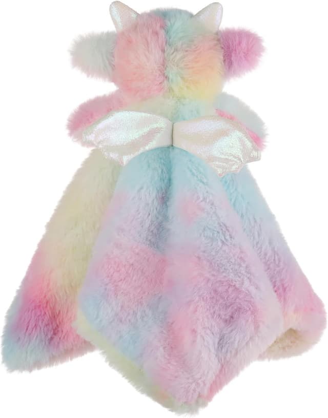 Detalle 2 de Apricot Lamb colourful dragon security blanket plush lovey