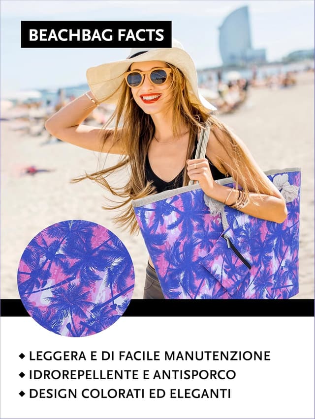 Detalle 2 de Borsa spiaggia DonDon 58 x 38 x 18