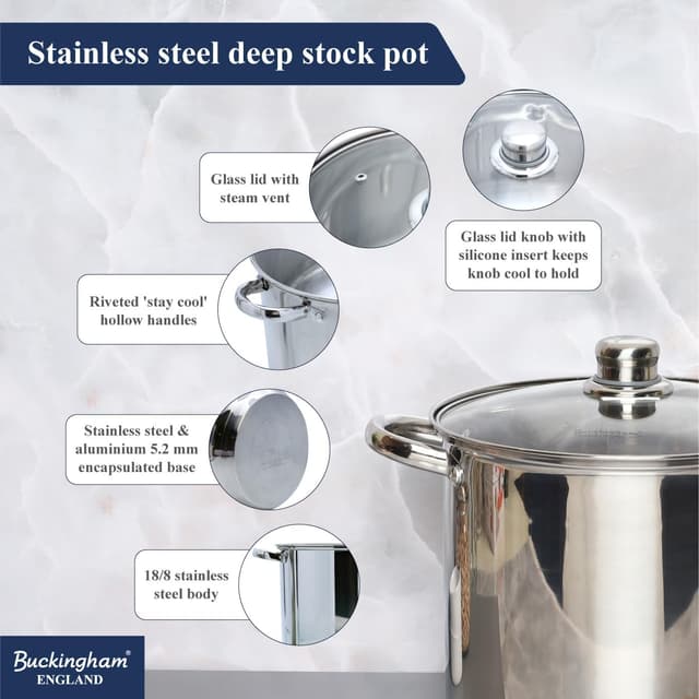Detalle de Buckingham 9 L induction stock pot