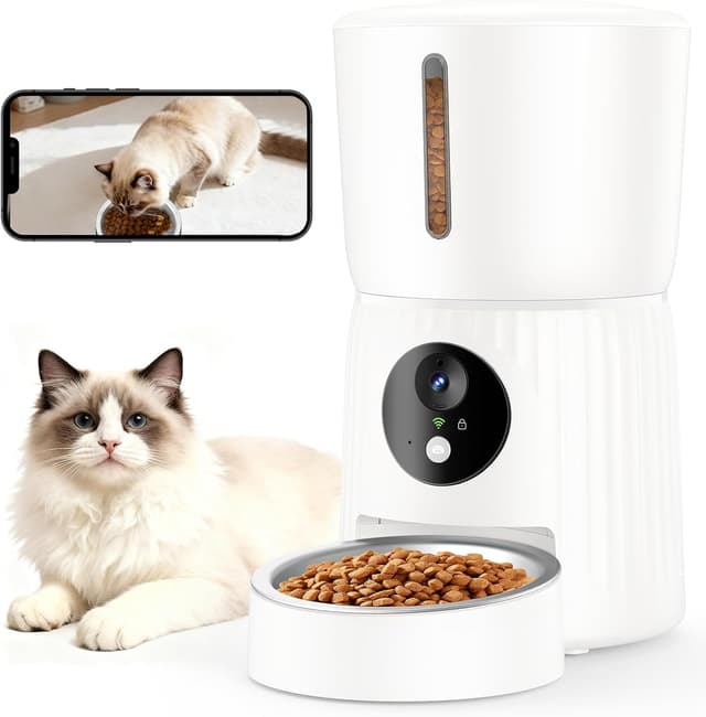 Detalle de faroro Distributeur de croquettes automatique pour chat/chien avec caméra HD 1080P et audio bidirectionnel