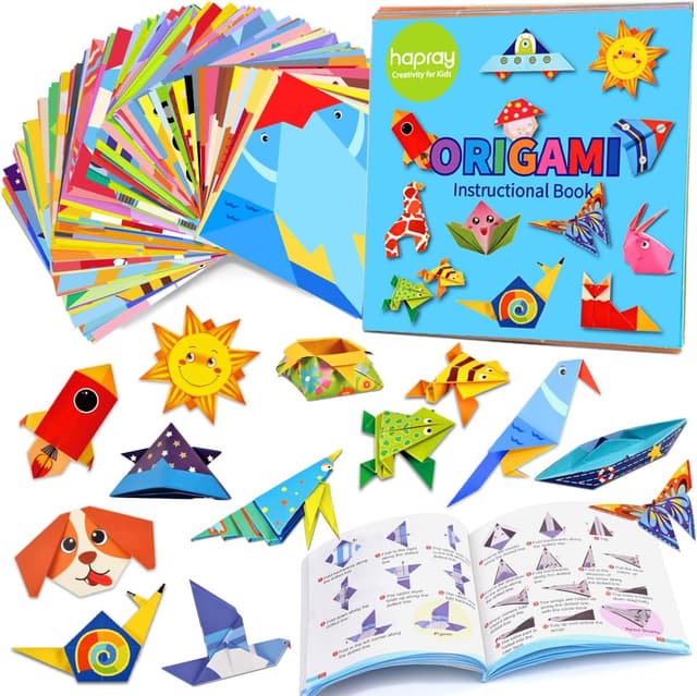 Detalle de hapray Origami Kit 98 sheets — kids craft set 🧩