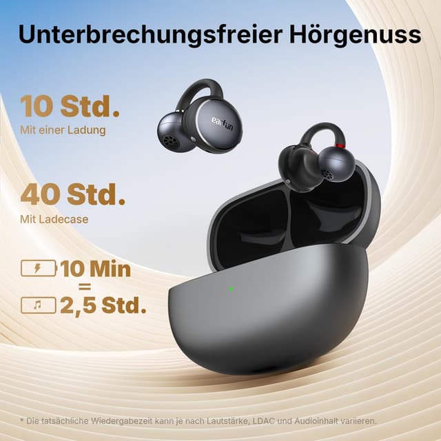 Thumbnail 6 de EarFun Clip Open Ear Kopfhörer Bluetooth 40 Std. Akku