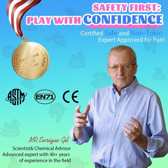 Detalle 2 de WATERELF Transparent Putty Slime for Kids (Blue) — 3.2 oz Non-Sticky Fidget Putty