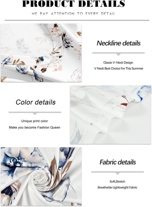 Thumbnail 3 de MOLERANI t-shirts femme manches courtes col en V rayé, coupe ample (S à 2XL)