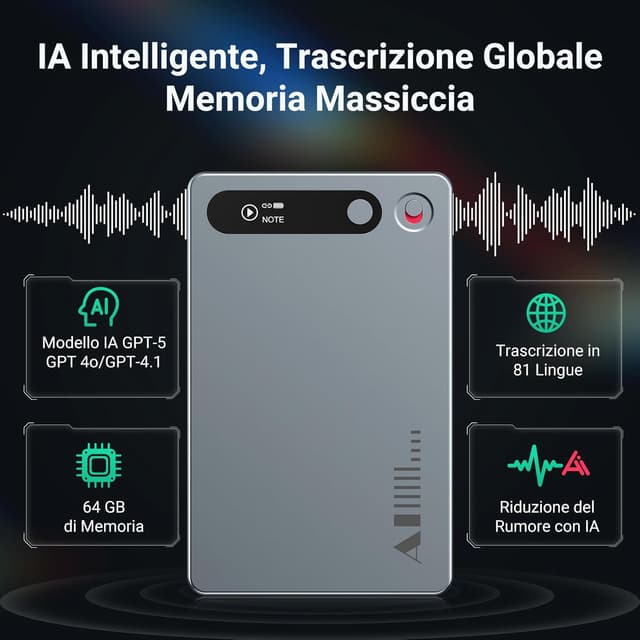 Thumbnail 1 de MECHEN V05 registratore vocale 64 GB 🎙