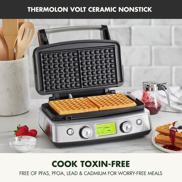 Thumbnail 1 de GreenPan Elite 2 Waffle Iron, Adjustable Shade 🧇