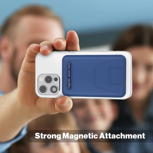 Detalle de AOGUERBE Power Bank magnetico MagSafe da 10.000 mAh per iPhone con ricarica wireless e USB PD fino a 22,5W