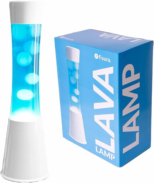 Detalle de Fisura Lámpara de lava blanca y azul 39,5 cm 🛋