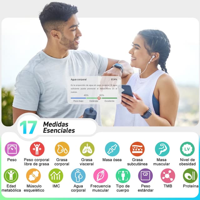 Detalle de INSMART Báscula Inteligente con App y Pantalla LED 🧮