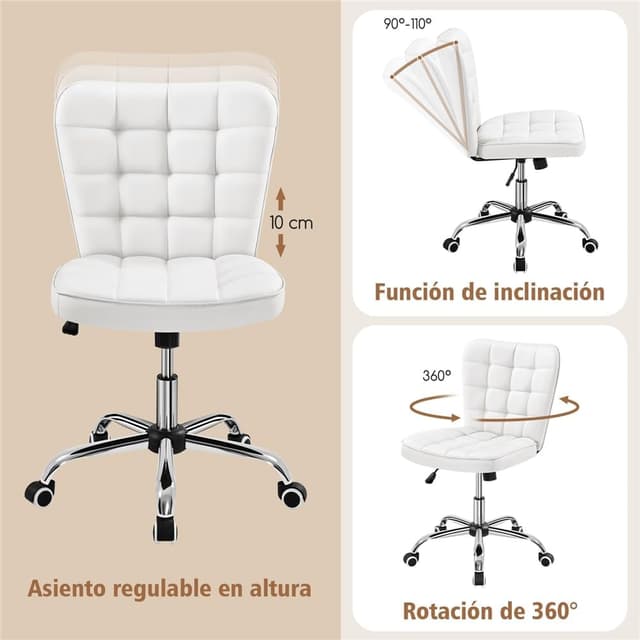 Thumbnail 4 de Yaheetech Silla de Oficina sin Reposabrazos 39cm