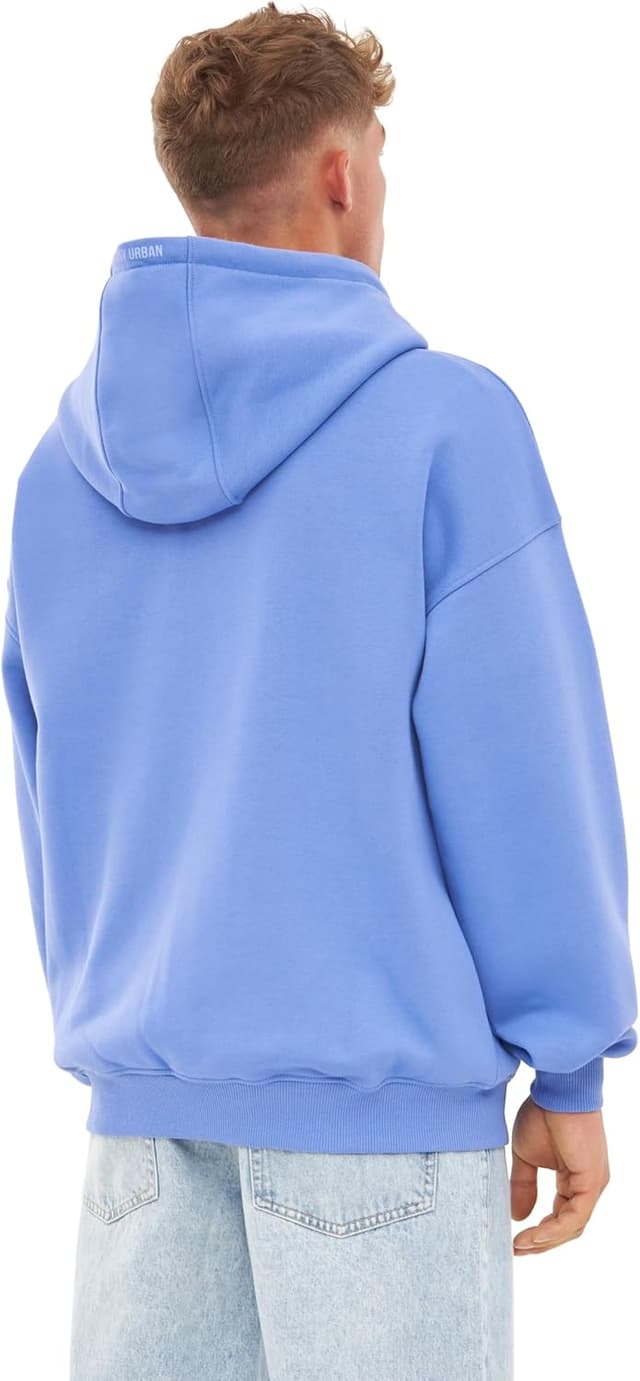 Detalle de Johnny Urban Felpa con zip Caleb unisex oversize con cappuccio in cotone