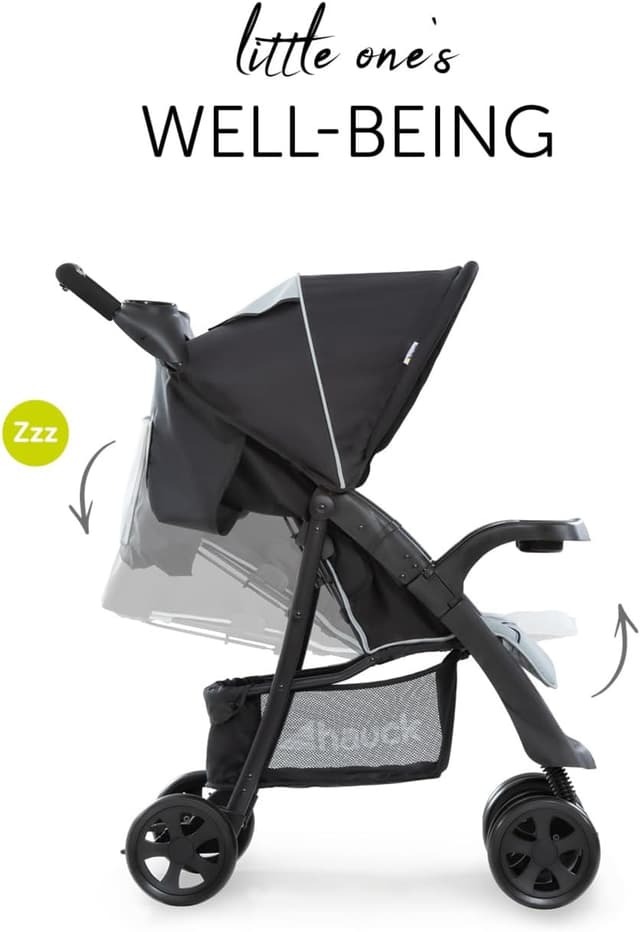 Detalle de Hauck Shopper Neo II Caviar/Silver Lightweight Pushchair with Snack Tray, Cup Holder & Raincover