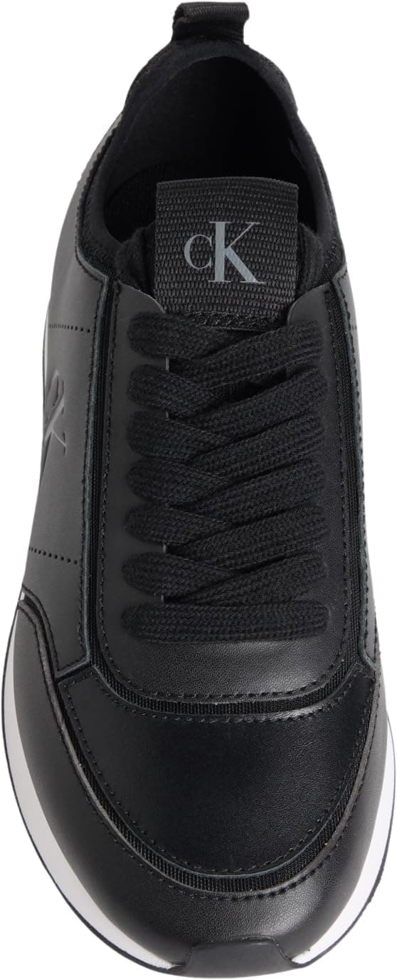 Detalle de Calvin Klein Retro Runnr Sock Patch Lth HW0HW02994 da donna, top basico in stile retrò