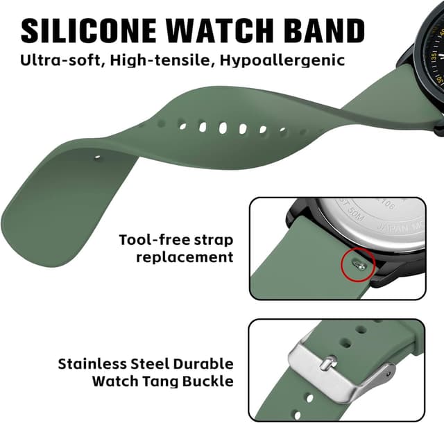 Thumbnail 5 de PINDOWS Analoge Quarzarmbanduhr Silikon 34 mm