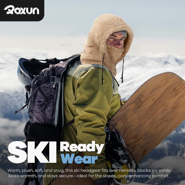 Thumbnail 6 de ROXUN Ski Mask Fleece Balaclava Windproof Neck Cover 🧣
