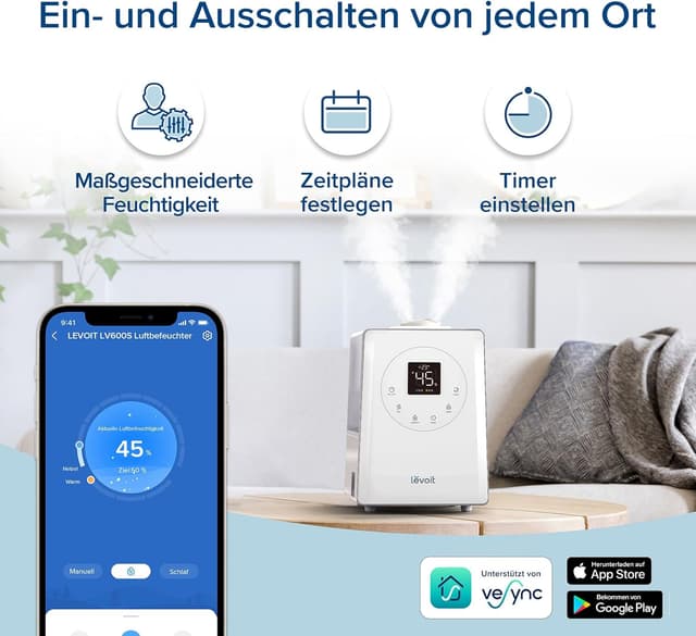 Thumbnail 3 de Levoit Top-Fill Luftbefeuchter: Smart, 6 L