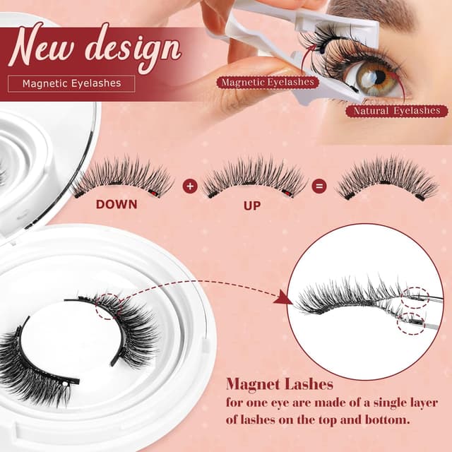 Detalle de Higu clace Magnetic Eyelashes (A06) with Applicator — Soft Magnetic Lashes for a Natural Look