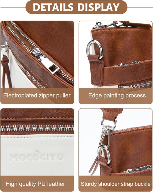 Detalle 2 de MOCOCITO vegan leather cross body bag for women with adjustable strap (29*27*7.5cm)
