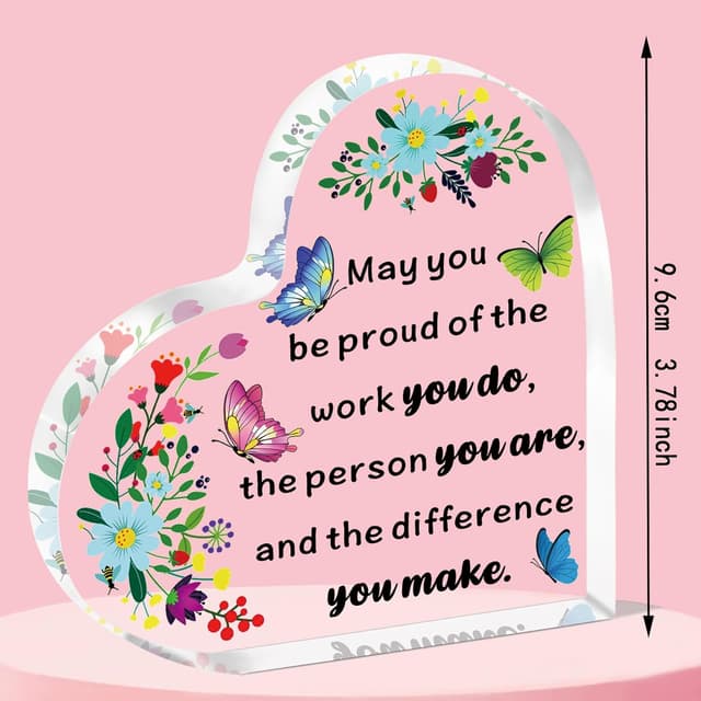 Detalle 2 de QMVMV Colleague Leaving Gift Acrylic Plaque Heart One