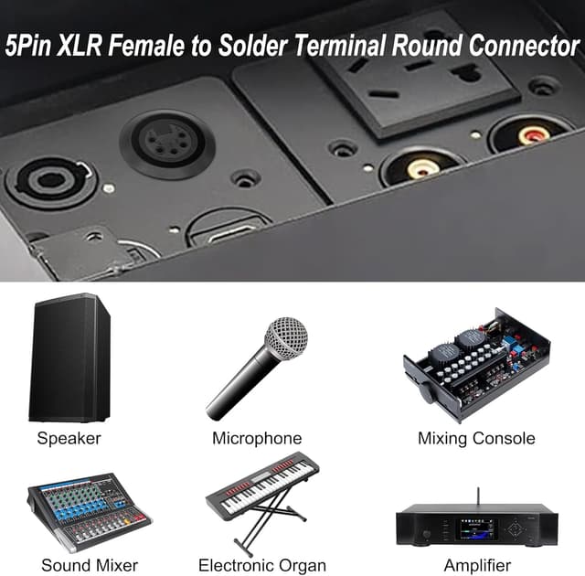 Thumbnail 5 de MEIRIYFA 5‑Pin XLR Threaded Solder Connector