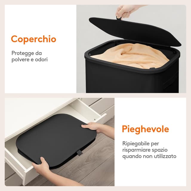 Thumbnail 5 de Lifewit Cesto Portabiancheria 105 L Nero