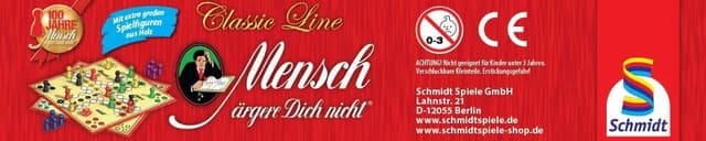 Detalle 2 de Schmidt Spiele 49439 „Mensch ärgere Dich nicht“ in der Metalldose – Classic Line mit extra großen Holzfiguren