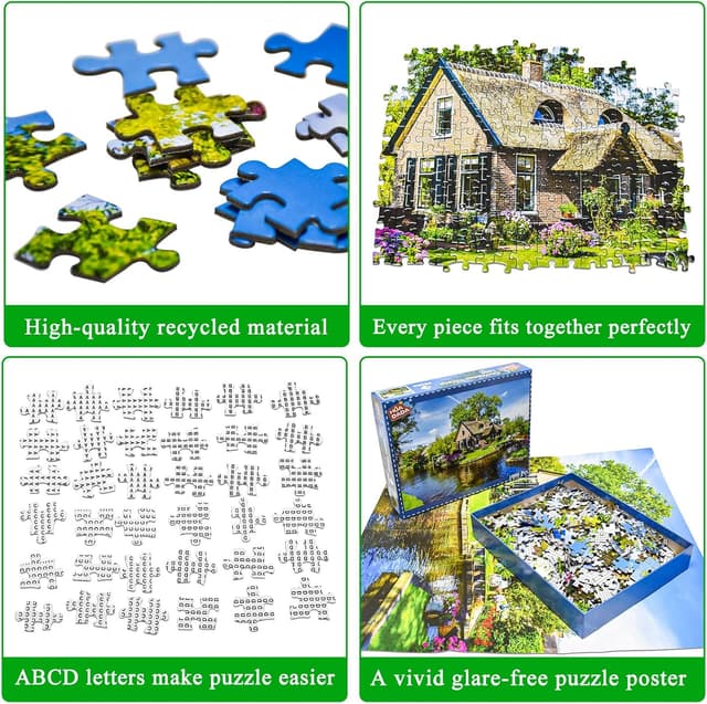 Detalle de Giethoorn Village 1000-Piece Jigsaw Puzzle for Adults (Venice of the North) – Adults Gifts