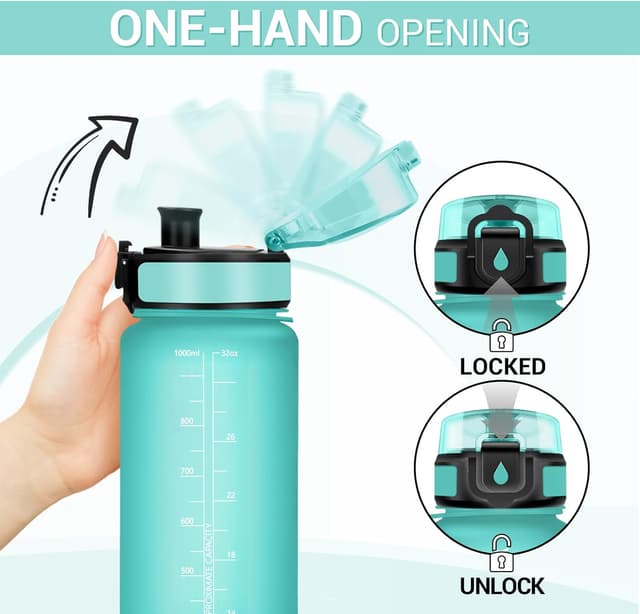 Thumbnail 2 de Borraccia 1 litro con filtro motivazionale e indicatore del tempo 🚰