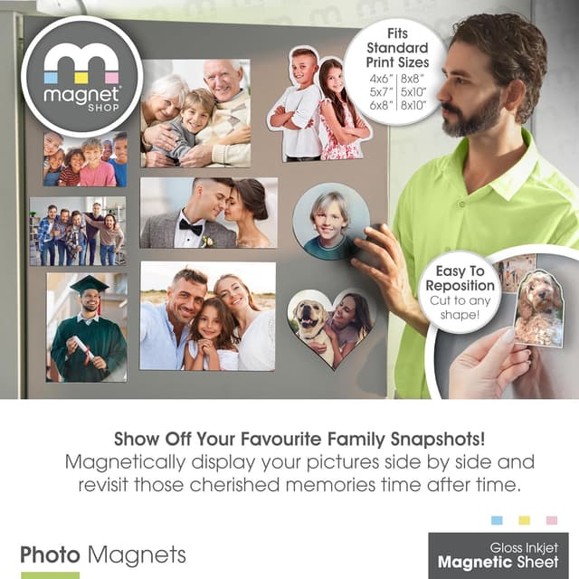 Detalle de TMS Magnetic Photo Paper (A4) with Glossy Finish | 10-pack for Inkjet Printers