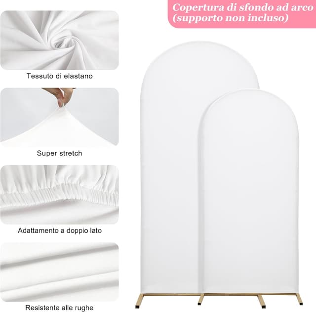 Detalle de Copertura per arco nuziale bianca in poliestere/spandex 6,6FT