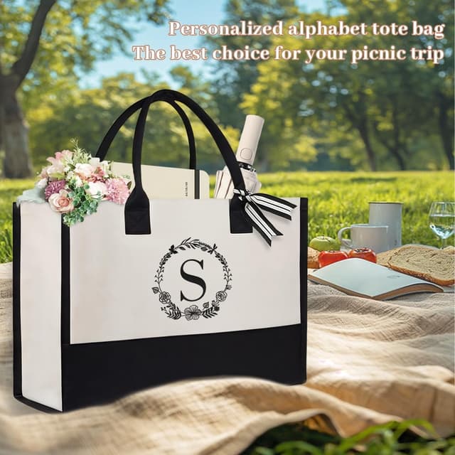 Thumbnail 6 de Aucuu Borsa Tote da Donna grande in tela con tracolla, per lavoro e laptop 15,6 pollici