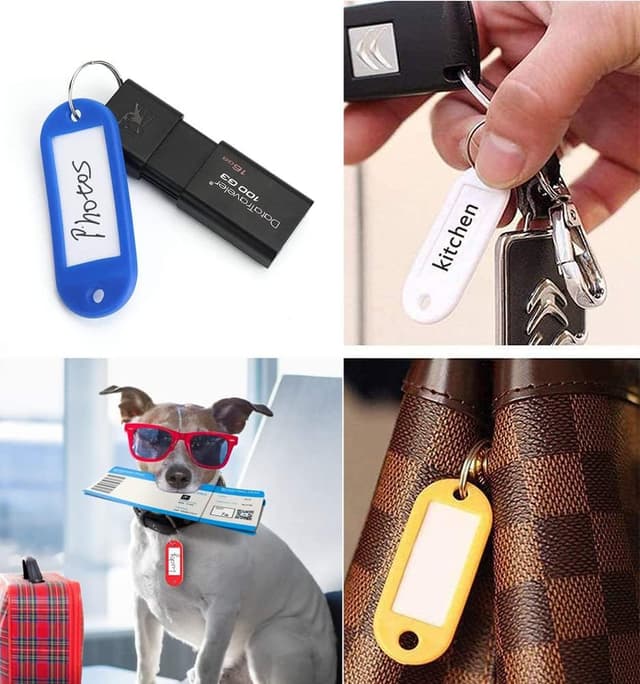 Thumbnail 6 de Key Tags with Labels 100PCS Key Fobs with Labels, Key Rings & Multi Coloured Tags