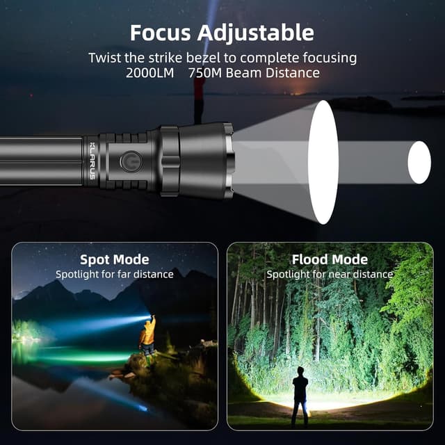 Detalle 2 de klarus EP12, 2000 lumens, lampe de poche