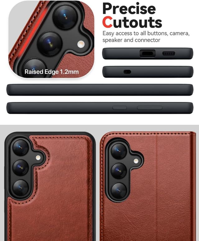 Thumbnail 6 de OCASE 2in1 Hülle für Samsung Galaxy S25 Plus mit abnehmbarem magnetischem Cover, Kartenfach & RFID-Schutz (braun)